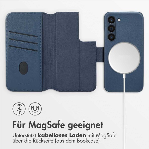 Accezz 2-in-1 Klapphülle aus Leder mit MagSafe für das Samsung Galaxy S23 - Nightfall Blue