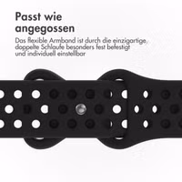 imoshion Silikon Sport⁺ Armband für  Apple Watch Series 1 - 9 / SE (38/40/41 mm) | Series 10 / 11 (42 mm) - Größe M/L - Schwarz