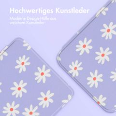 imoshion Design Slim Hard Case Sleepcover mit Stand Kobo Libra H2O - Flowers Distance