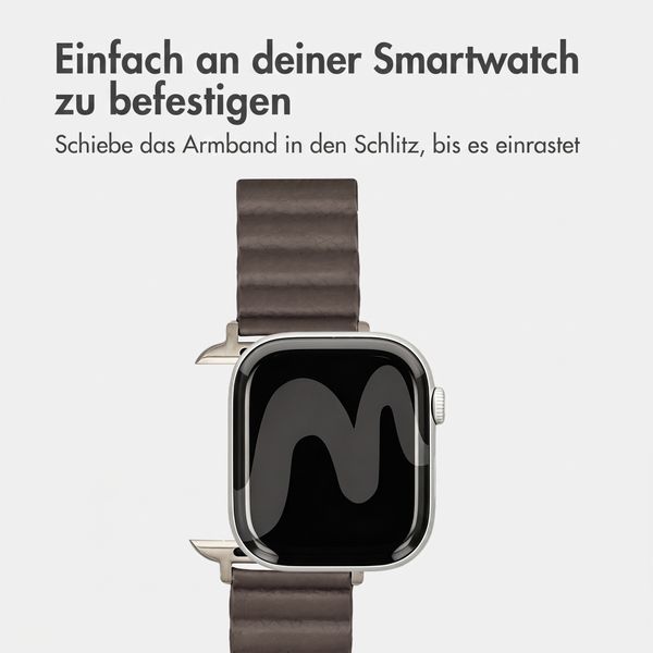 imoshion Magnetisches Kunstlederarmband für Apple Watch | 38/40/41/42 mm - Dunkelbraun