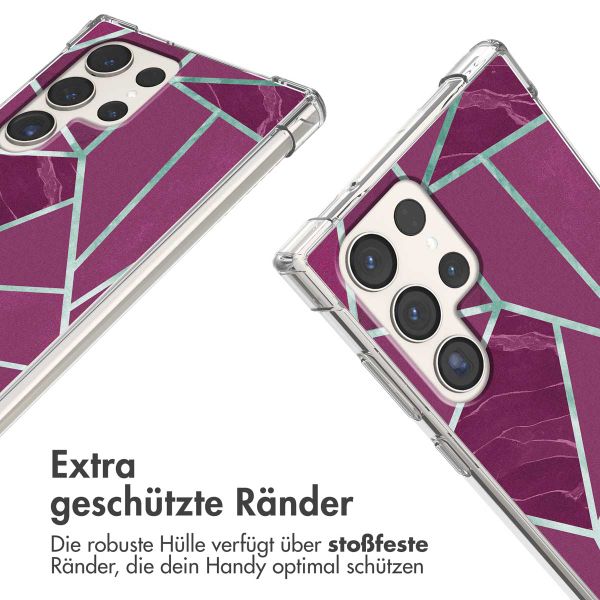 imoshion Design Hülle mit Band für das Samsung Galaxy S23 Ultra - Bordeaux Graphic