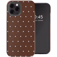 Selencia Vivid Back Cover Apple iPhone 12 (Pro) - Happy Dots Chocolate