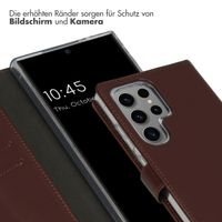 Selencia Echtleder Klapphülle Samsung Galaxy S24 Ultra - Dunkelbraun