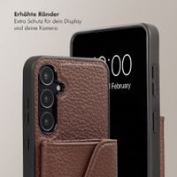 Selencia Sera HandyHülle mit Kordel und Umschlag-Kartenhalter Samsung Galaxy A55 - Chocolate Brown