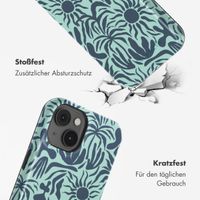 Selencia Vivid Tough Back Cover mit MagSafe für das iPhone 14 - Tropical Vibes Light Blue