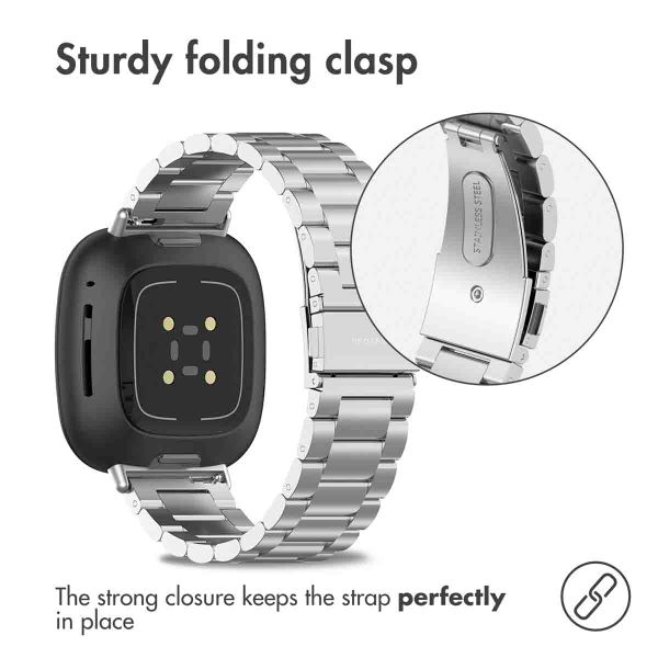 imoshion Edelstahlarmband für Fitbit Versa 4 / 3 / Sense (2) - Silber