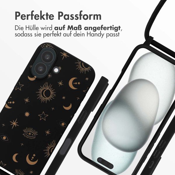 imoshion Silikonhülle design mit Band für das iPhone 16 - Sky Black