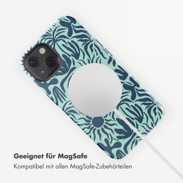 Selencia Vivid Tough Back Cover mit MagSafe für das iPhone 13 - Tropical Vibes Light Blue