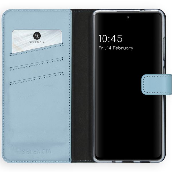 Selencia Echtleder Klapphülle Samsung Galaxy S20 FE - Air Blue