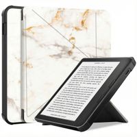 imoshion Design Klappbare Klapphülle Kobo Libra 2 / Tolino Vision 6 - White Marble