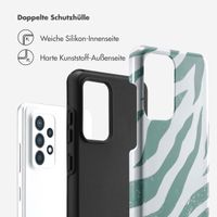 Selencia Vivid Tough Back Cover für das Samsung Galaxy A52(s) (5G/4G) - Colorful Zebra Pine Blue