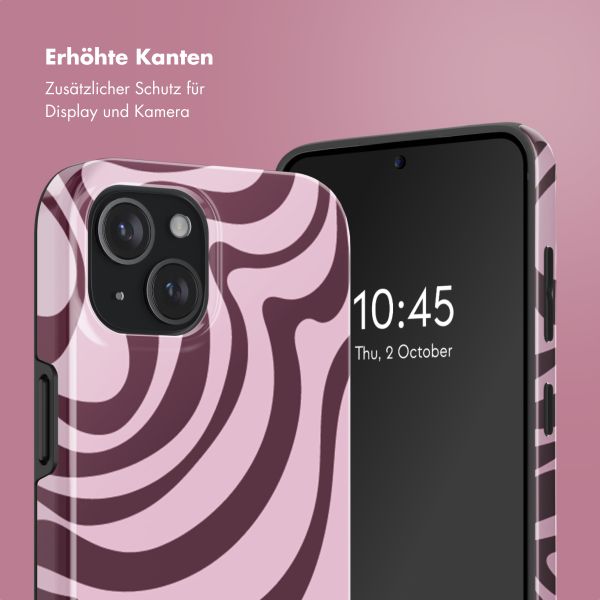 Selencia Vivid Rückabdeckung mit MagSafe Apple iPhone 15 - Wavy Swirl Pink Plum