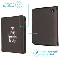 imoshion Design Slim Hard Case Sleepcover mit Stand Kobo Libra 2 / Tolino Vision 6 - Live Laugh Love