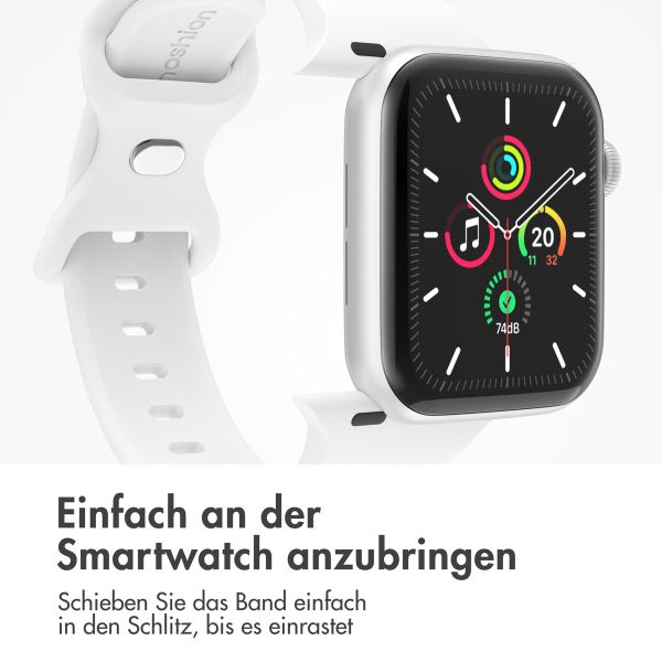 imoshion Silikonband⁺ für die Apple Watch Series 1 bis 10 / SE / Ultra (2) (44/45/46/49 mm) - White - Größe M/L