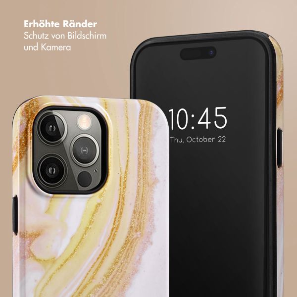 Selencia Vivid Tough Back Cover für das Apple iPhone 14 Pro Max - Chic Marble Gold