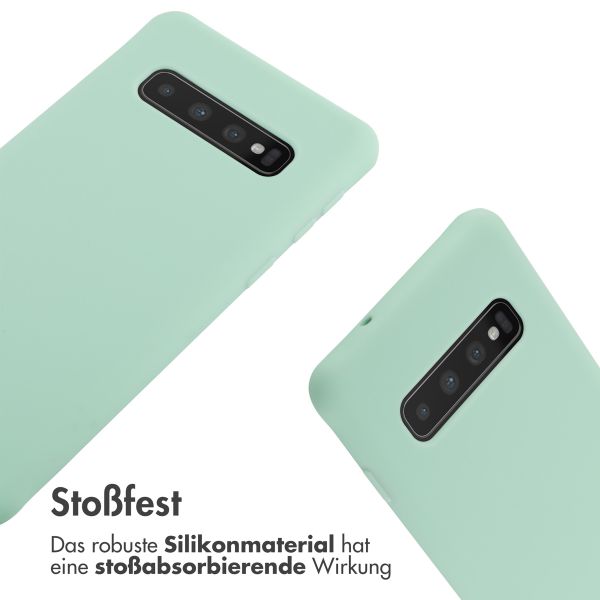 imoshion Silikonhülle mit Band für das Samsung Galaxy S10 - Mintgrün