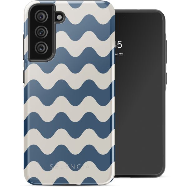 Selencia Vivid Back Cover Samsung Galaxy S21 FE - Wave Vibes Classic Blue