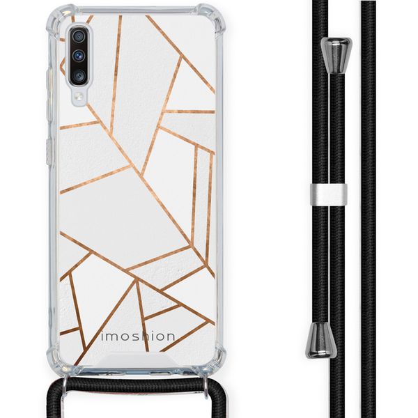 imoshion Design Hülle mit Band für das Samsung Galaxy A70 - White Graphic