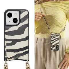 Selencia Nova HandyHülle mit Kordel und Kartenhalter Apple iPhone 15 - Zazzy Zebra