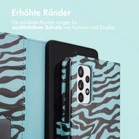 imoshion Design Klapphülle Samsung Galaxy A52(s) (5G/4G) - Black Blue Stripes