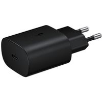 Samsung Ladebündel | Original USB-C-zu-USB-C-Kabel - 1.8 meter - 25 Watt - Schwarz + Original Fast Charging Adapter USB-C Oplader - in Fabrikverpackung - 25 Watt - Schwarz