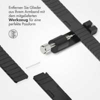 Selencia Edelstahl Gliederarmband für das  Apple Watch Series 1 t/m 11 / SE / Ultra (44/45/46/49 mm) - Schwarz