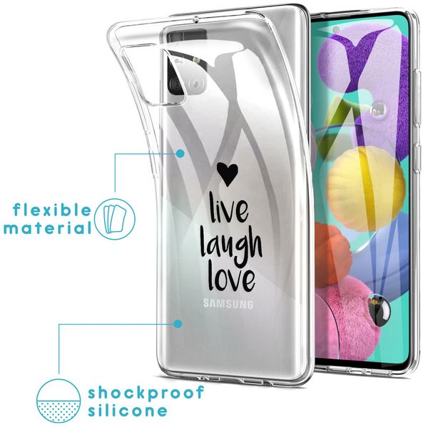 imoshion Design Hülle Galaxy A51 - Live Laugh Love - Schwarz