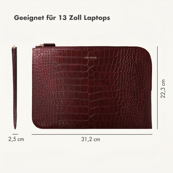 Selencia Croco Laptop Hülle 13 Zoll - Laptop Sleeve - Burgundy