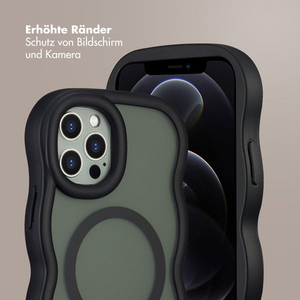 Selencia Wavy Backcover mit MagSafe Apple iPhone 12 (Pro) - Schwarz