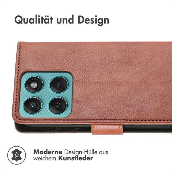 imoshion Luxuriöse Klapphülle Motorola Moto G57 Power - Braun