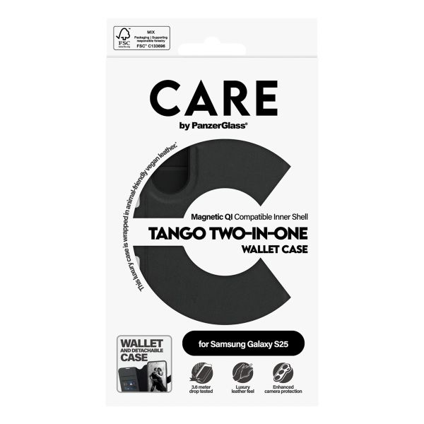 CARE by PanzerGlass Tango 2 in 1 Wallet Case MagSafe Samsung Galaxy S25 - Black