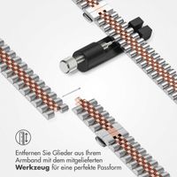 Selencia Jubilee-Edelstahlarmband für die Apple Watch Series 1 bis 9 / SE (38/40/41 mm) | Series 10 (42 mm) - Silber / Rose Gold