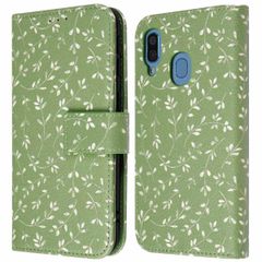 imoshion Design Klapphülle für das Samsung Galaxy A40 - Green Flowers