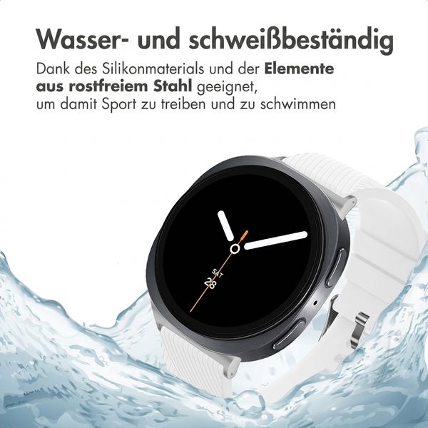 imoshion Flexibles Silikonarmband für Samsung Galaxy Watch 9 (40/44mm) / Watch 8 (40/44mm) / Classic (46mm) - Weiß