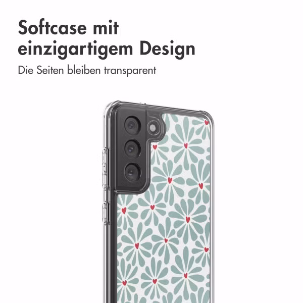 imoshion Design Hülle Samsung Galaxy S21 FE - Bloom Love Sage Green