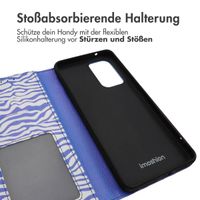 imoshion ﻿Design Klapphülle für das Samsung Galaxy A53 - White Blue Stripes