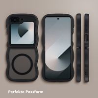 Selencia Wavy Backcover mit MagSafe Samsung Galaxy Z Flip 6 - Schwarz