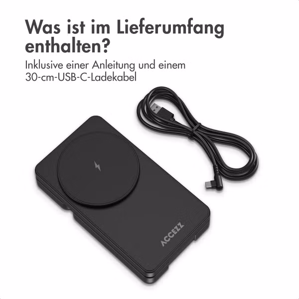 Accezz 3-in-1 Faltbares Kabelloses MagSafe Ladegerät - 20 Watt - Schwarz