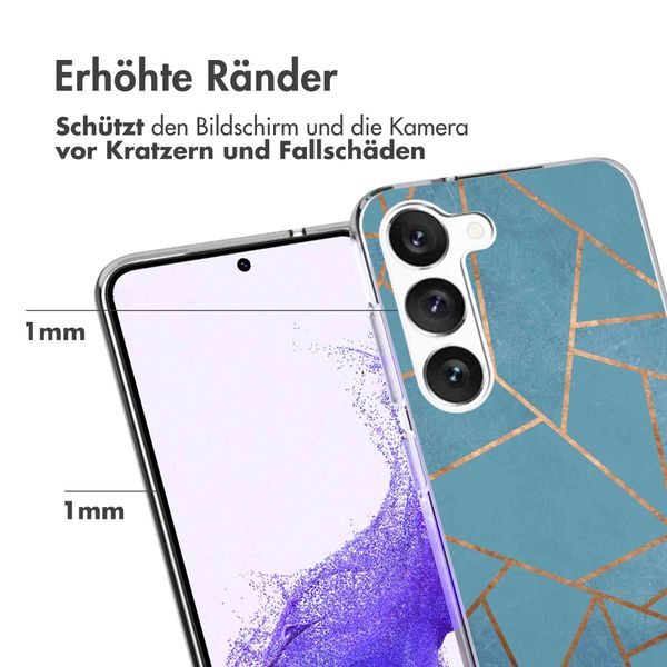 imoshion Design Hülle für das Samsung Galaxy S23 - Grafik-Kupfer / Blau