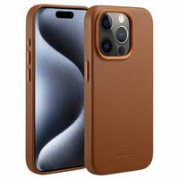 Accezz MagSafe Leather Backcover für das Apple iPhone 15 Pro - Sienna Brown