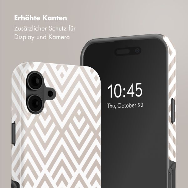 Selencia Vivid Tough Back Cover mit MagSafe für das iPhone 16 - Beige Zigzag