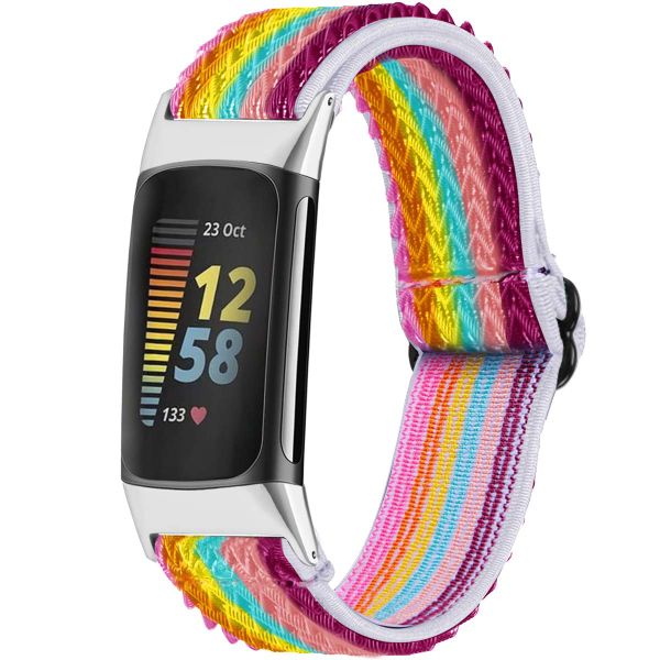 imoshion Elastische Nylonarmband für das Fitbit Charge 5 / Charge 6 - Mehrfarbig