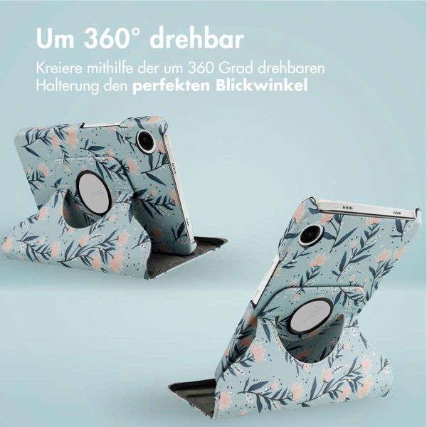 imoshion 360° drehbare Design Klapphülle Samsung Galaxy Tab A9 8.7 Zoll - Flowers