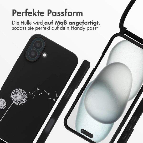 imoshion SilikonHülle design mit Band iPhone 16 Plus - Dandelion Black