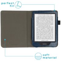 imoshion Vegan Leather Klapphülle für das Kobo Clara 2E / Tolino Shine 4 - Dunkelblau