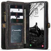 CaseMe Luxuriöse 2-in-1-Portemonnaie-Klapphülle Leder für das Samsung Galaxy S22 - Schwarz