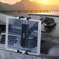 Accezz Tablet halterung Auto - Armaturenbrett und Windschutzscheibe - Verstellbar - Universal - Schwarz