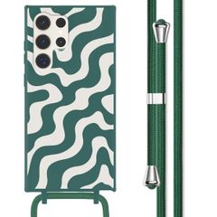 imoshion SilikonHülle design mit Band Samsung Galaxy S23 Ultra - Petrol Green Groovy