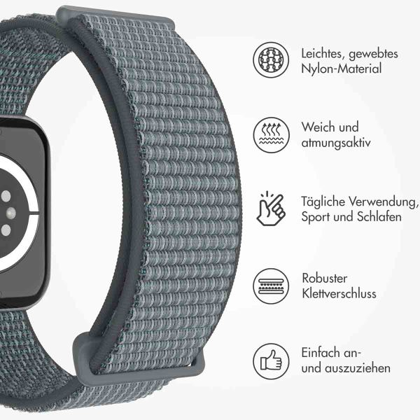 imoshion Nylonarmband für das  Apple Watch Series 1 t/m 11 / SE / Ultra (44/45/46/49 mm) - Ash Green