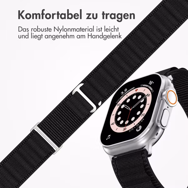 Accezz Nylon Alpine Armband für Apple Watch | 38/40/41/42 mm - Schwarz